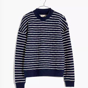 NWT Madewell Quilted Studio Mockneck Sweatshirt in Stripe